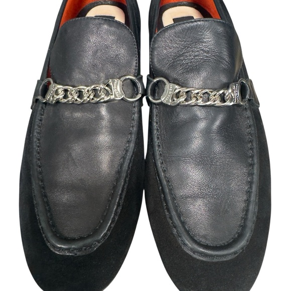 rag & bone Black Leather and Suede Loafers with Silver Detail - Picture 11 of 11